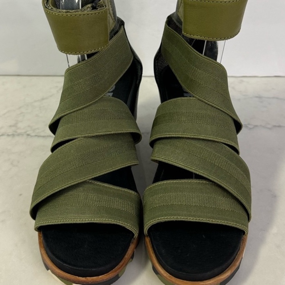 Sorel Women’s Joanie Gladiator ll  Olive Green Wedge Sandals Size 8 - Picture 2 of 8